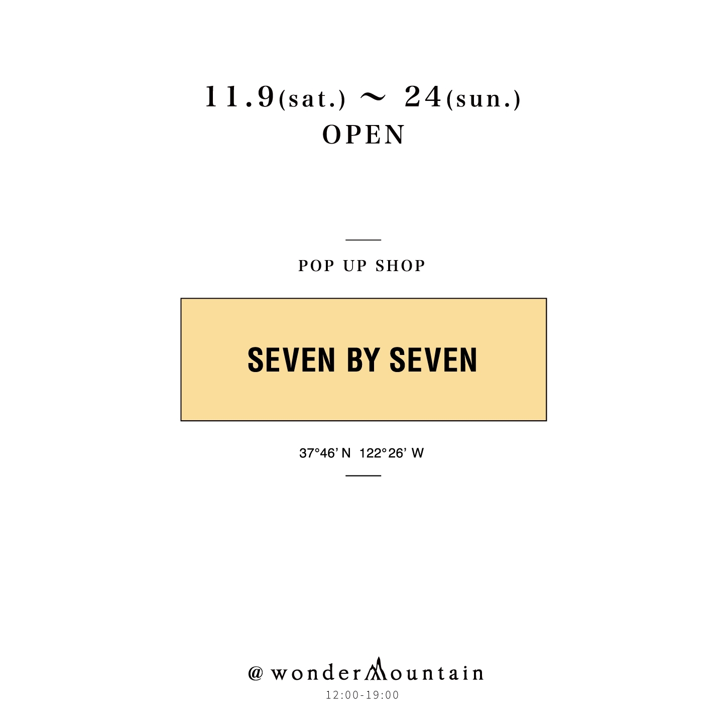 SEVEN BY SEVENのPOP UP SHOPが本日からWM店頭で開催です！〜SEVEN BY